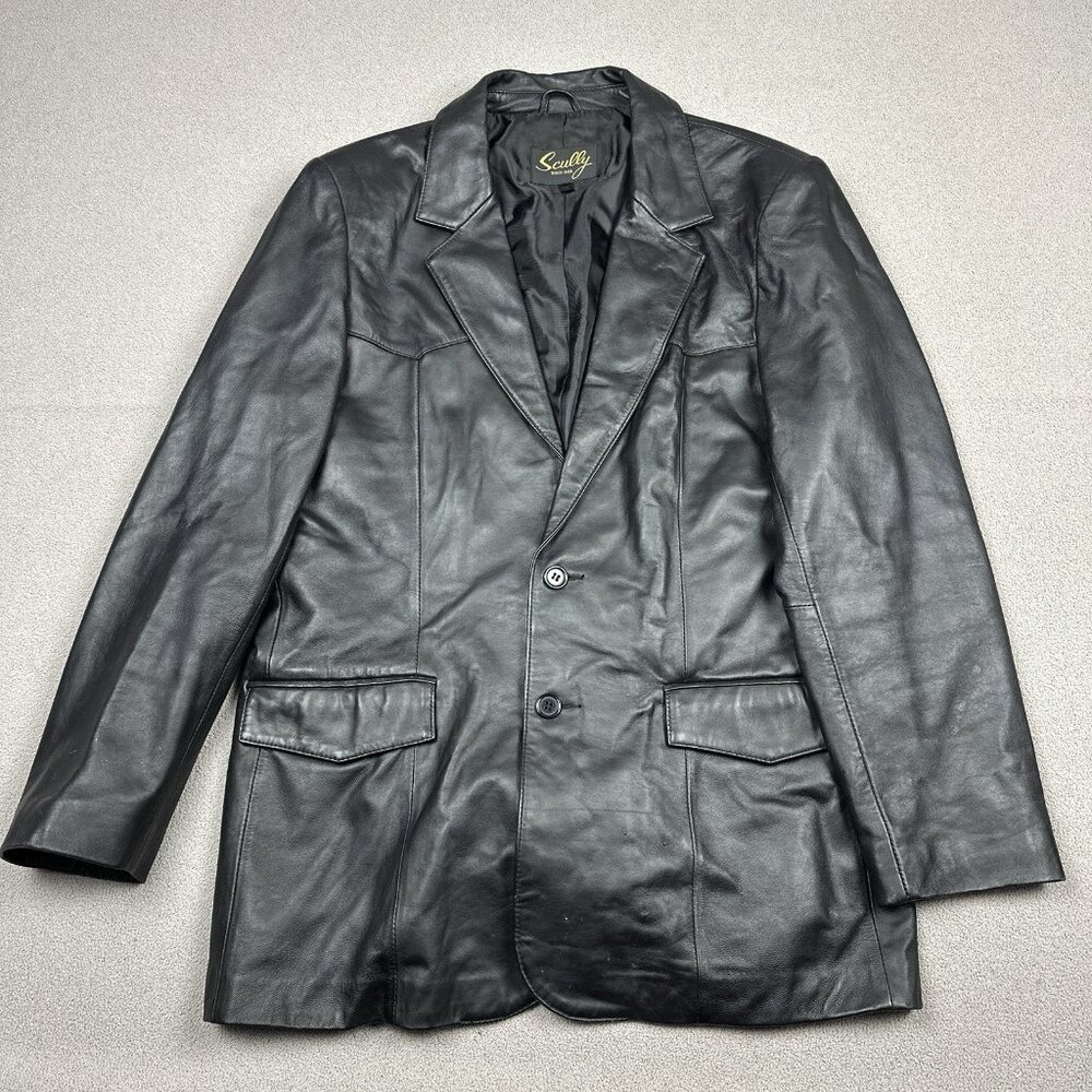 Scully Leather Cowboy Blazer Jacket Genuine Leather Mens Size 40